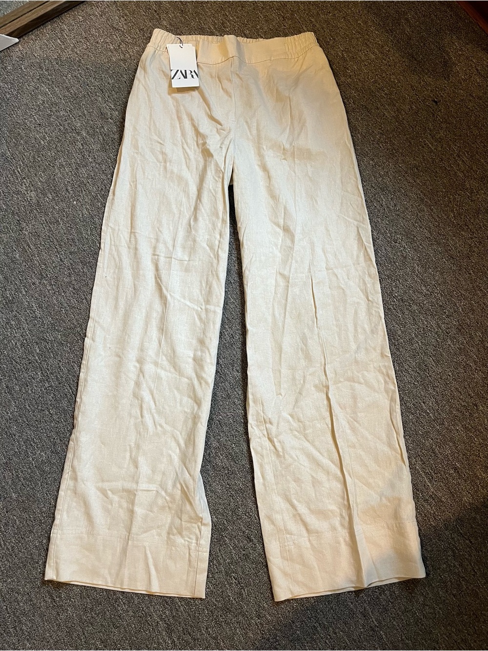 Mango Men's Cream Wide-Leg Chinos